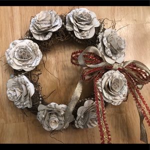 Handmade Paper Rose Wreath #2